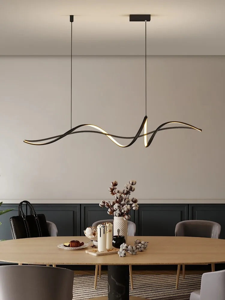 Afralia™ Nordic Style Chandelier Modern Dining Room Strip Lamps