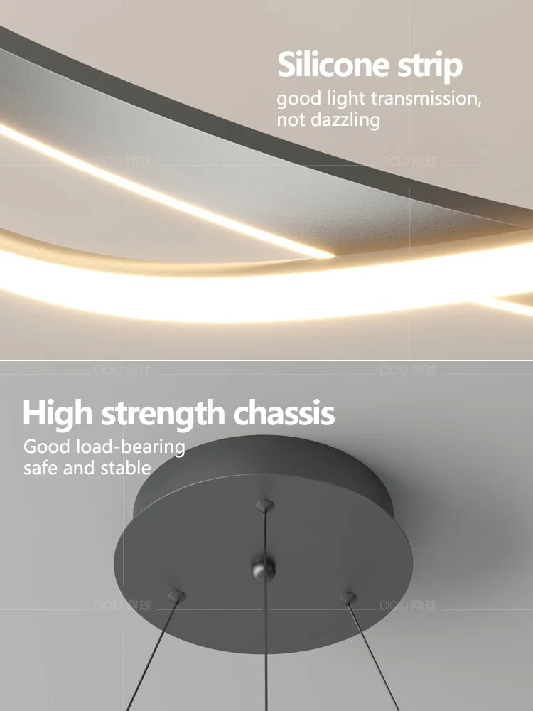 Afralia™ Modern Chandelier Ring Lamp Electric Home Lighting Master Bedroom Decor