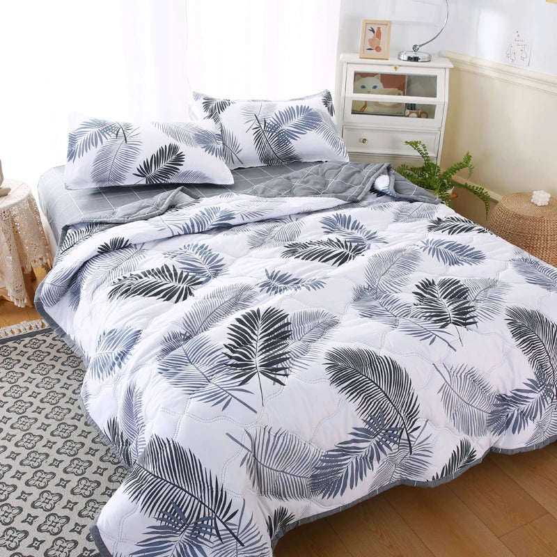 Afralia™ Daisy Print Quilted Summer Quilt Set in Soft Breathable Fabric