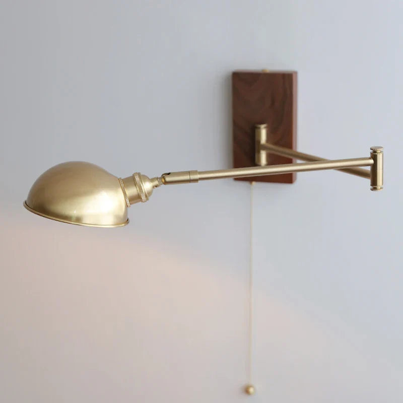 Afralia™ Canopy LED Wall Light, Walnut Ash Wood, Pull Chain Switch, Left Right Rotate