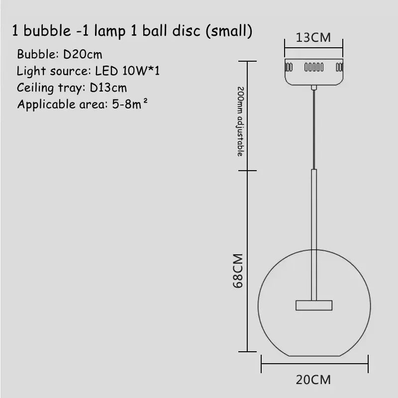 Afralia™ Glass Bubble Chandelier Customized Pendant Light for Living Room Atmosphere