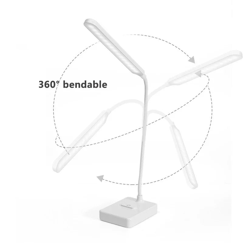 Afralia™ LED Foldable Desk Lamp with 3-Level Color & Touch Dimmable Light