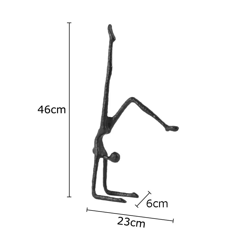 Afralia™ Yoga Gymnast Abstract Metal Sculpture Desk Decor Ornaments