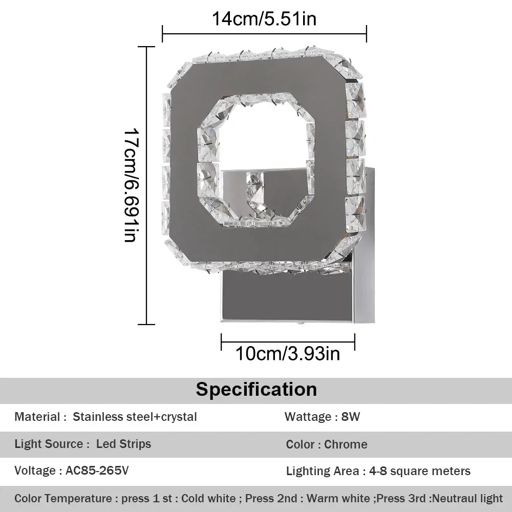 Afralia™ Crystal Led Wall Sconce | Modern Minimalist Living Room Lighting
