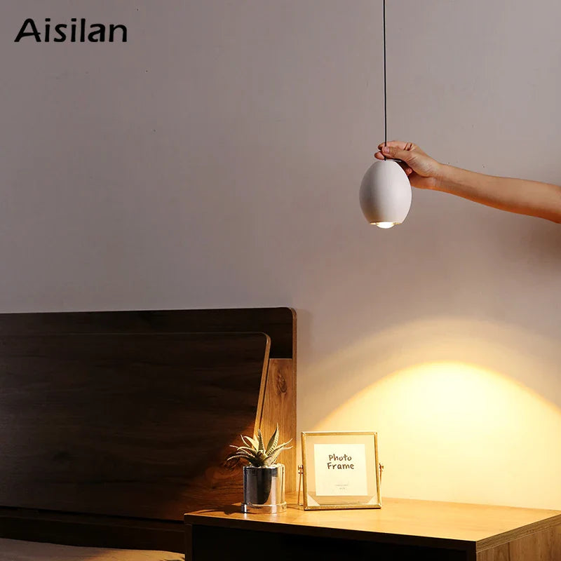 Afralia™ Adjustable Pendant Light White 7W CRI 97 Metal Hanging Spotlight