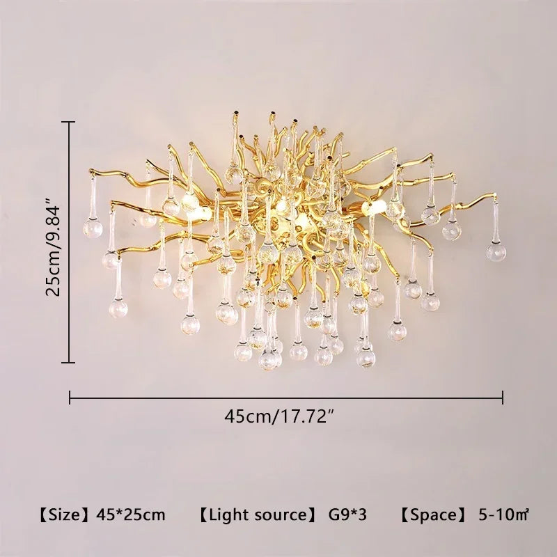 Afralia™ Modern Gold Crystal Chandelier for Bedroom, Dining, Living, Kitchen Lighting