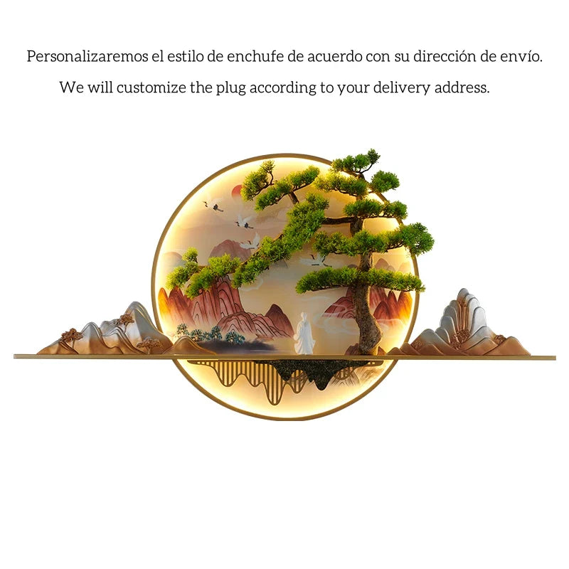 Afralia™ 3D Landscape LED Picture Lamp for Home Decor - Modern Chinese Style