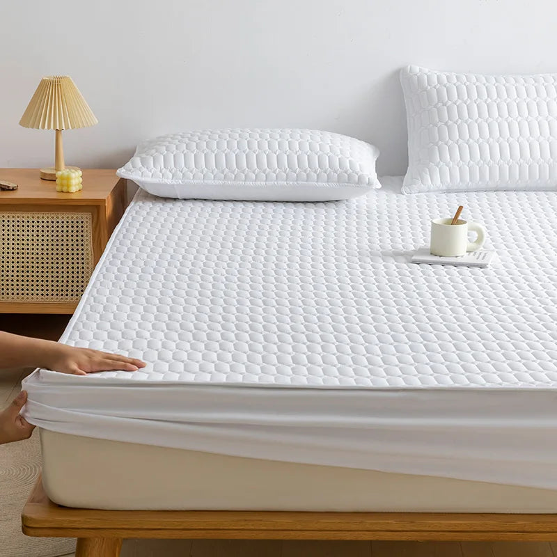 Afralia™ Solid Color Fitted Sheet for Twin Full Queen King Mattresses