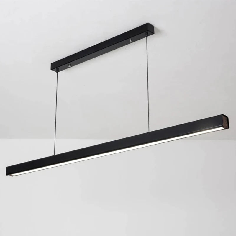 Afralia™ Modern Black Linear Pendant Light for Home Dining Room Decor