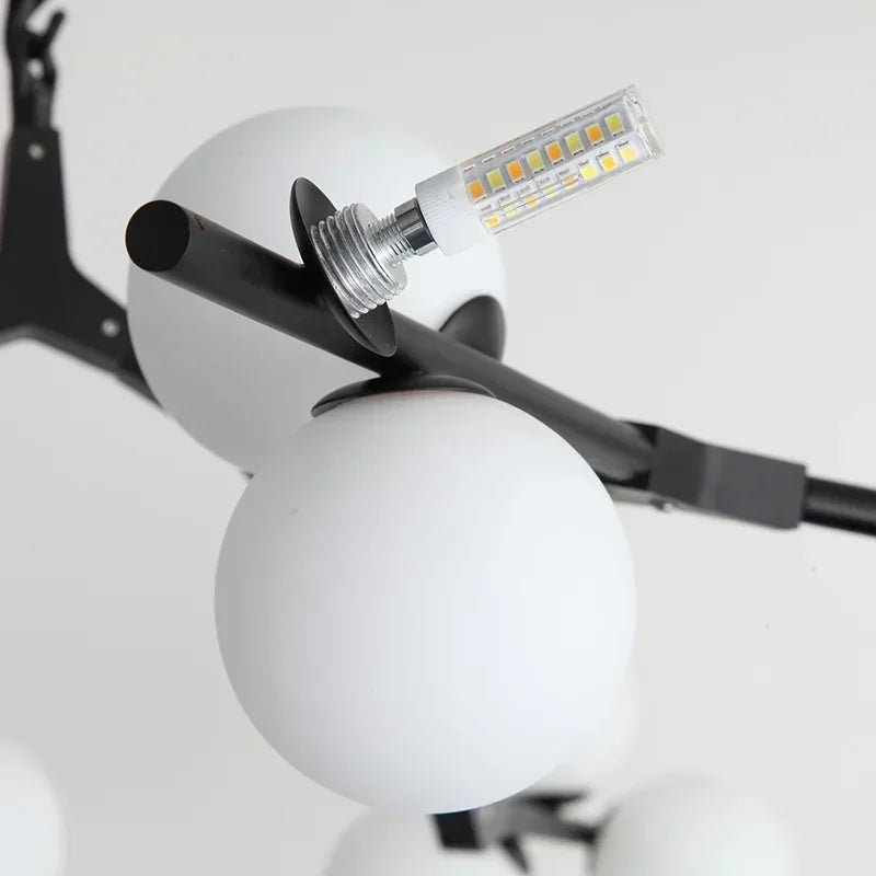 Afralia™ Modern Glass Ball Pendant Lamps - Elegant Indoor Chandelier for Living & Dining Room