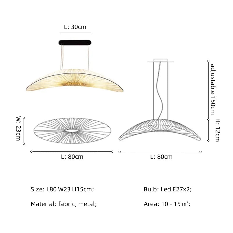 Afralia™ Wabi Sabi Fabric Pendant Light for Dining Room and Bar Decor