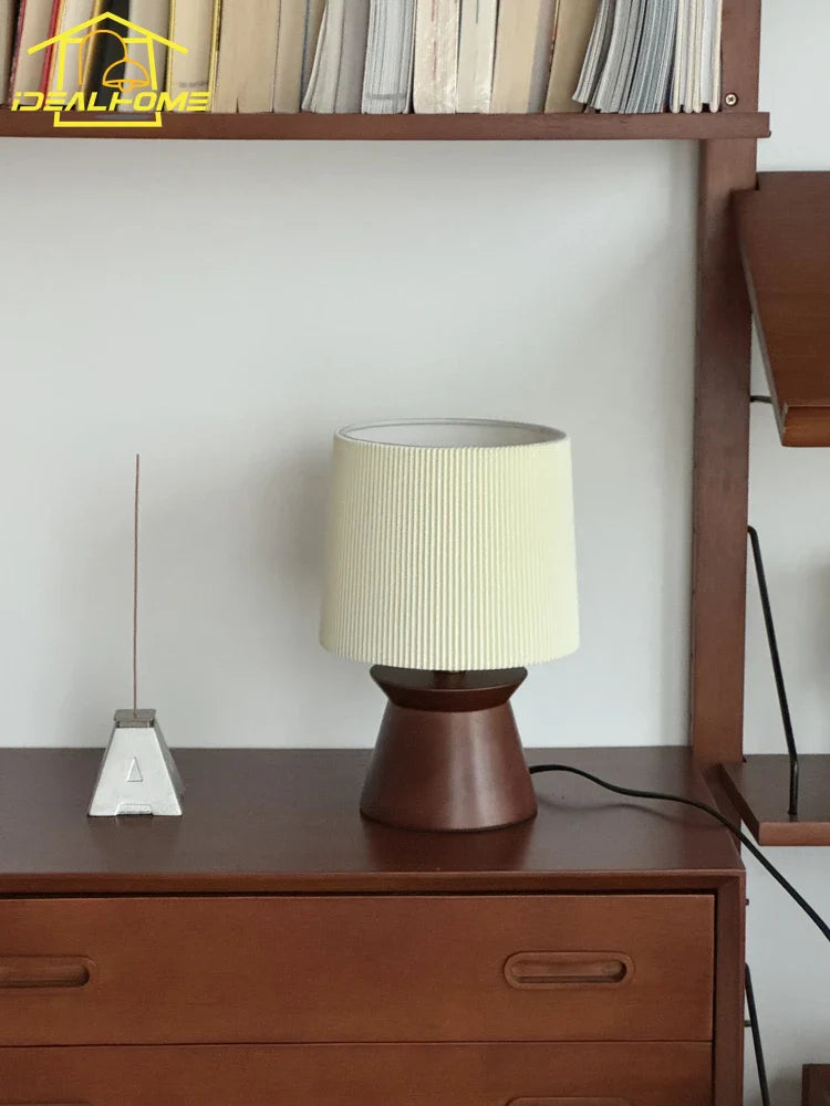 Afralia™ Solid Wood Table Lamp LED E27 Bedroom Bedside Desk Lights