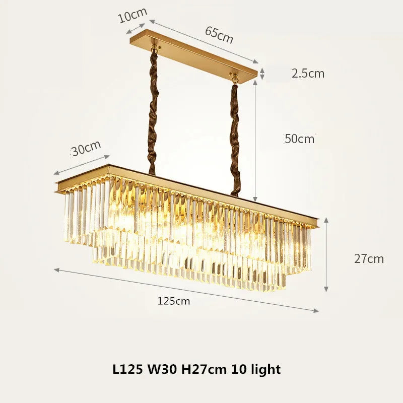 Afralia™ Gold Black Metal Crystal Pendant Lights Chain Hanging LED Suspension Lamp Fixtures