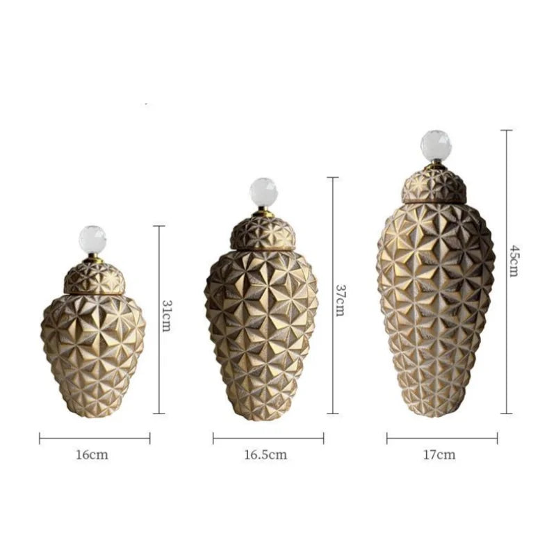 Afralia™ Geometric Diamond Ceramic Vase: Stylish Flower Arrangement Décor Jar