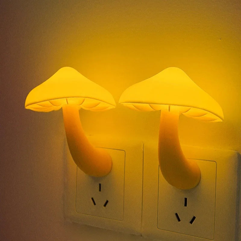 Afralia™ LED Mushroom Night Light for Home Decoration and Bedroom, Light-controlled Sensor