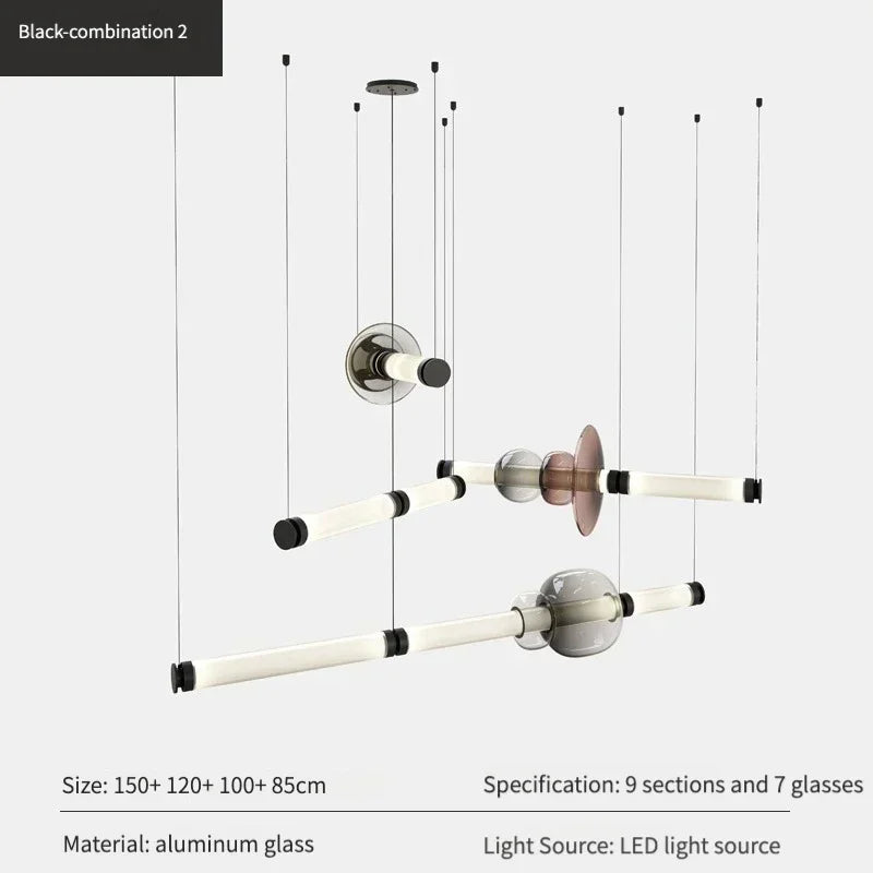 Afralia Luna Glass Chandelier: Postmodern Italian Design LED Lamp for Bedroom & Living Room