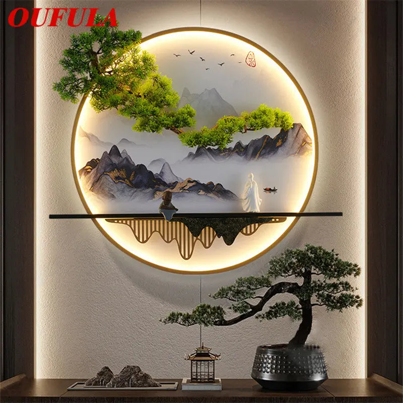 Afralia™ Landscape Mural Sconces Lamp LED for Home Living Bedroom