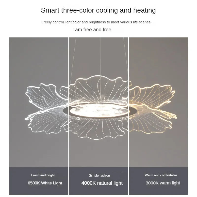 Afralia™ Modern LED Acrylic Iron Flower Pendant Lights for Stylish Restaurant & Living Room