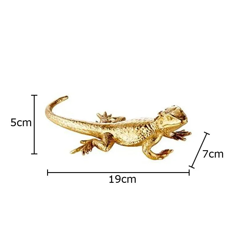 Afralia™ Golden Lizard Sculpture: Modern Metal Desk Ornament & Room Decor Artwork