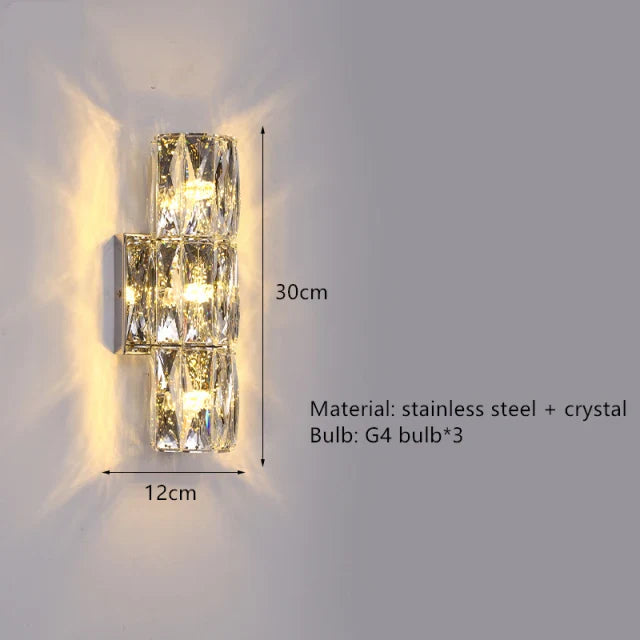 Afralia™ Modern Crystal Wall Sconce for Bedside Aisle TV Background Lighting