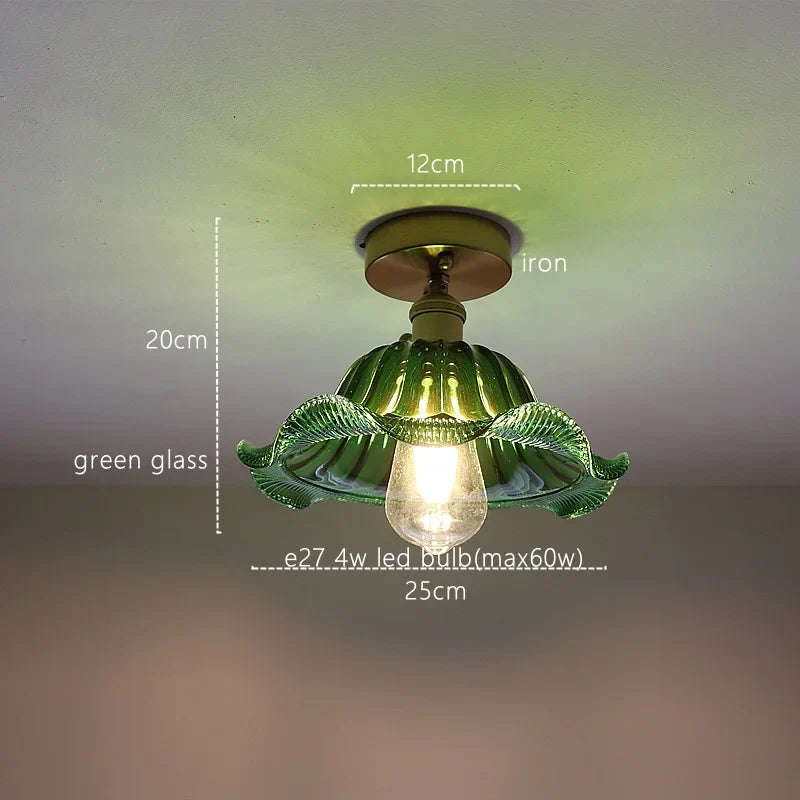 Afralia™ Green Stripe Glass Pendant Lamp Fixture for Home Decor & Kitchen Lighting