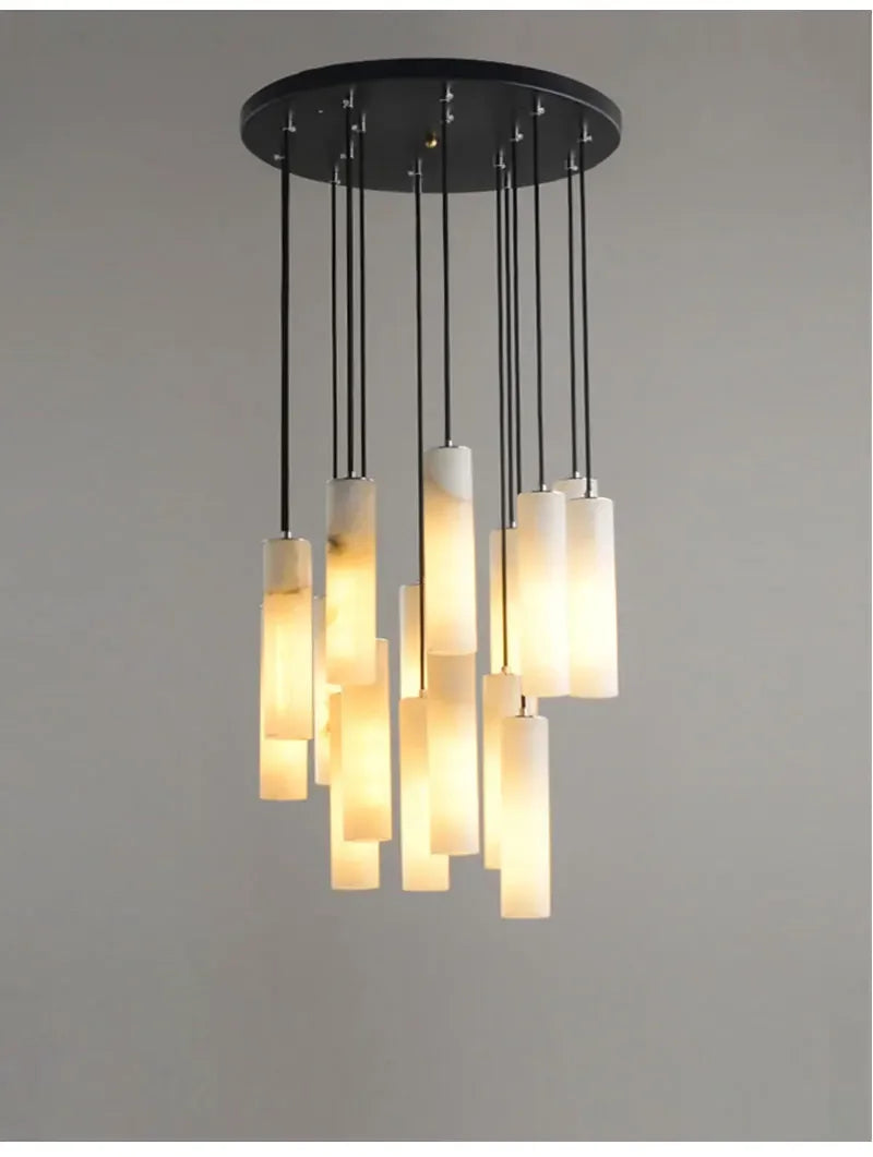 Afralia™ Nordic Marble Pendant Light | Adjustable Wire Loft Lamp