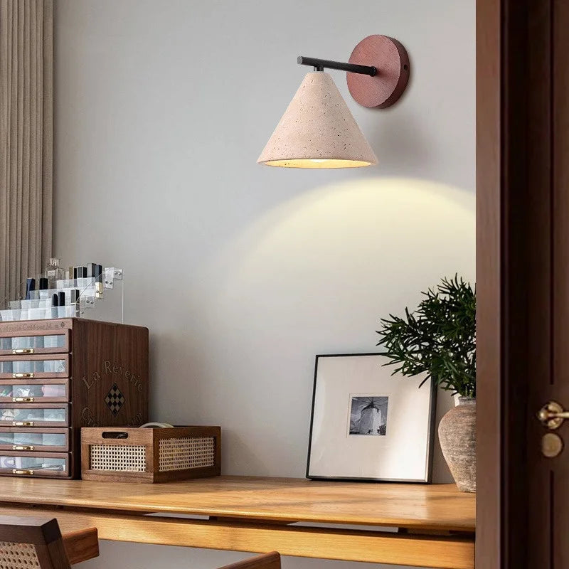 Afralia™ Iron Yellow Travertine LED Wall Sconce for Bedroom, Bathroom, Mirror Light