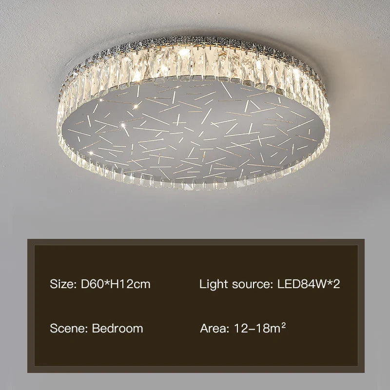 Afralia™ Modern Round LED Chandelier for Living Room, Remote Control Stainless Steel Ceiling Lamp