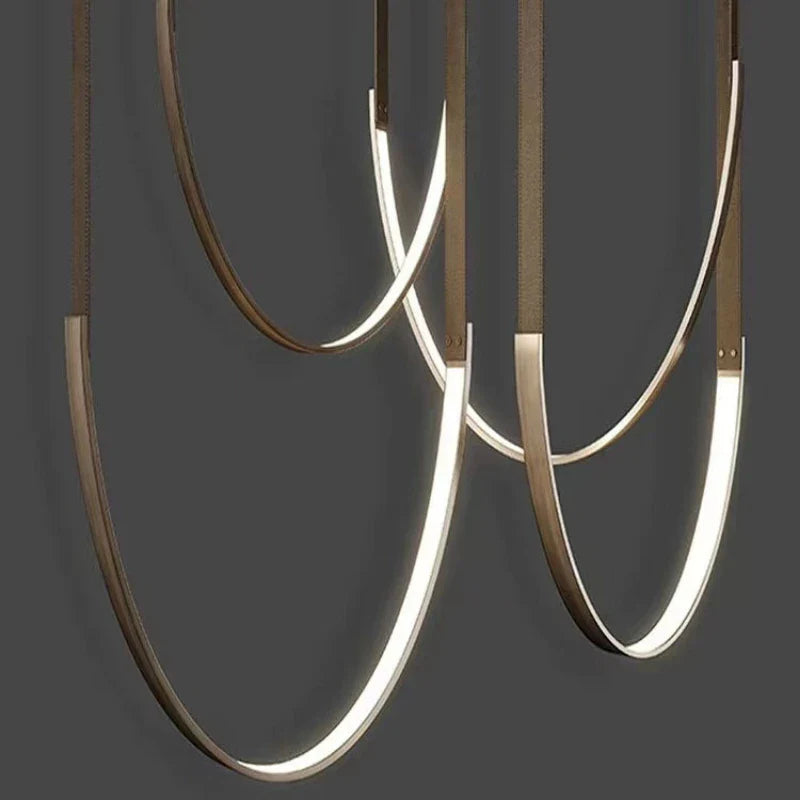 Afralia™ Nordic Leather Chandelier LED Pendant Light for Home and Restaurant