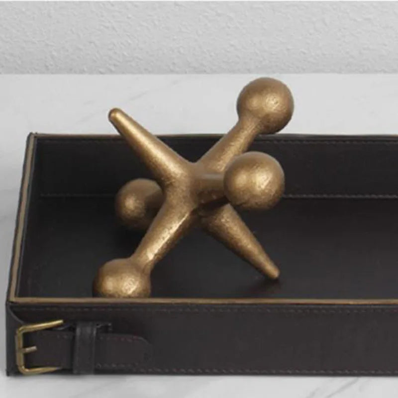 Afralia™ Golden Geometric Resin Handicrafts Molecular Model Abstract Home Decoration