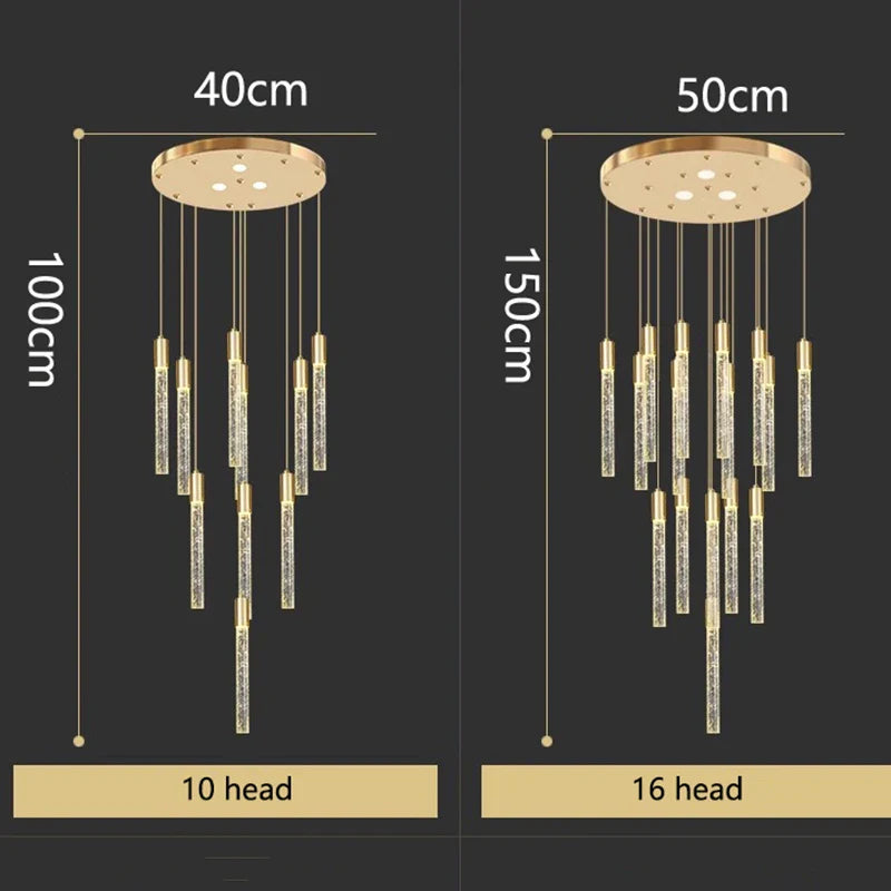 Afralia™ Nordic Home Stair Chandelier Living Dining Pendant Ceiling Indoor Lighting
