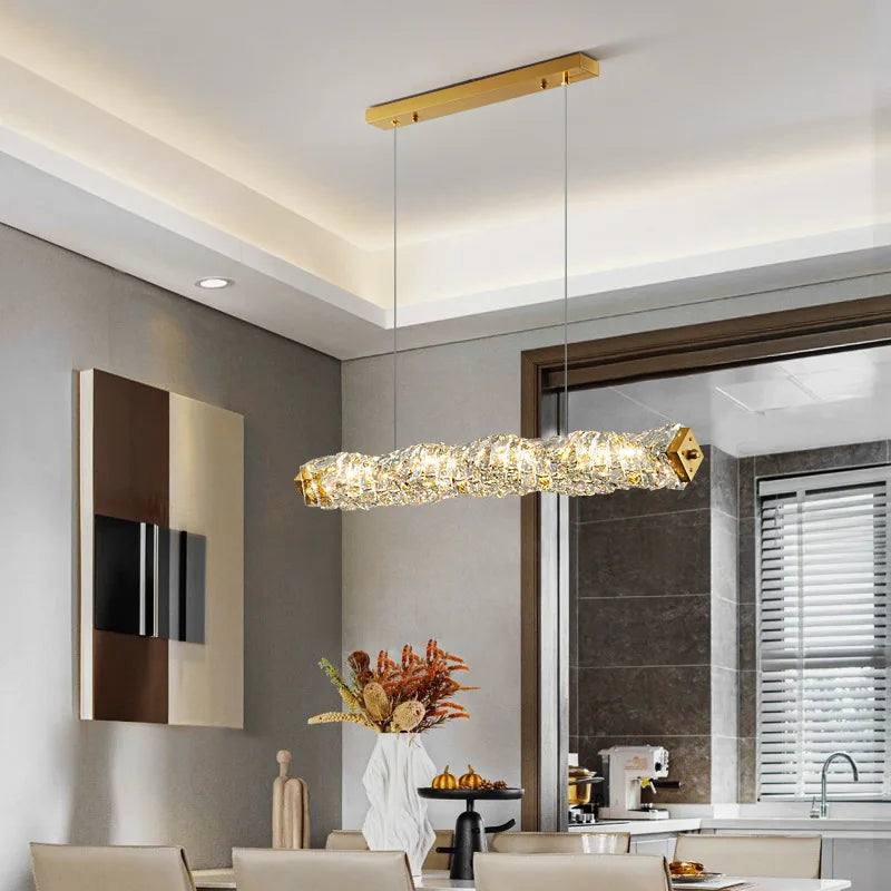 Afralia™ Nordic Crystal Pendant Chandelier for Kitchen Dining Room Home Decor Lighting