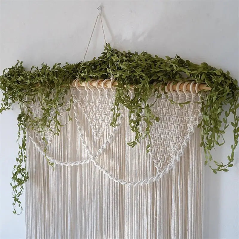 Afralia™ Bohemia Macrame Cotton Curtain Tapetsry Wall Hanging for Bedside, Door, Window