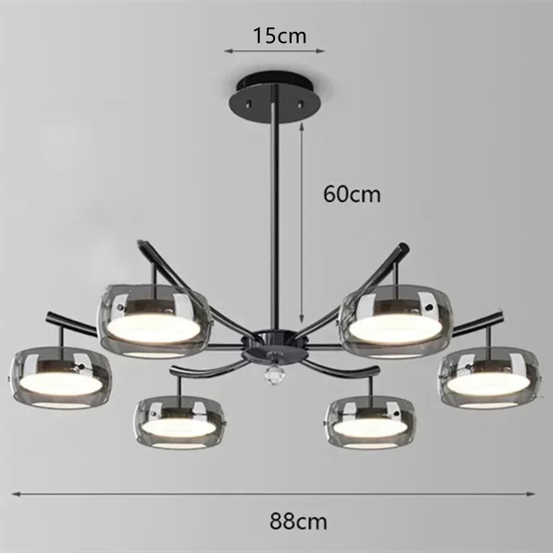 Afralia™ Modern Glass LED Chandelier for Home Decor - Hanging Light Fixture
