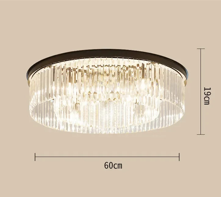 Afralia™ Metal Crystal Pendant Light Chandelier for Living Room, LED Hanging Lamp