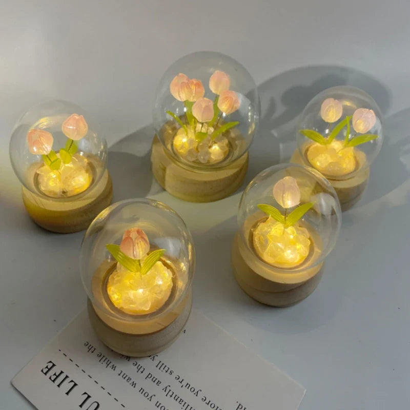 Afralia™ Tulip Night Light DIY Material Package for Romantic Ambient Lighting