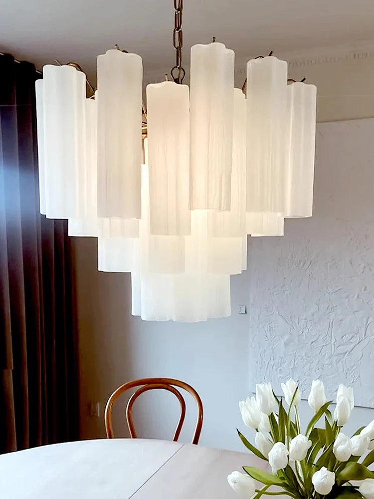 Afralia™ Frosted Glass LED Chandelier - European Style Lighting for Home and Restaurant