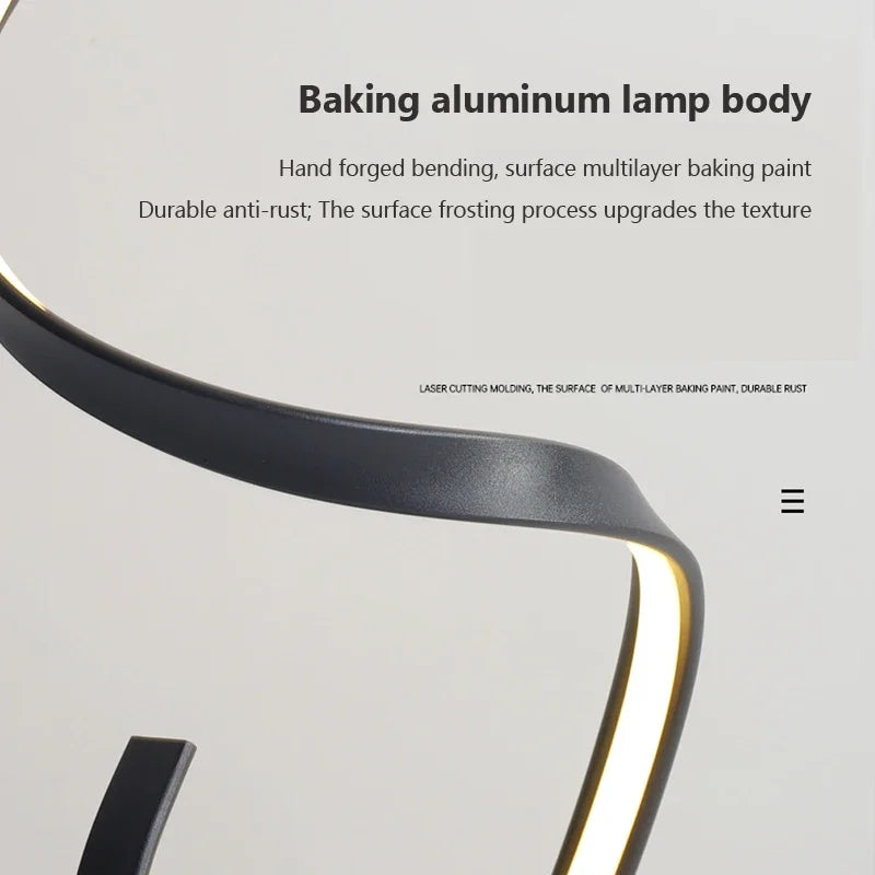 Afralia™ Curved Line LED Floor Lamp - Minimalist Iron Design for Bedroom, Living Room