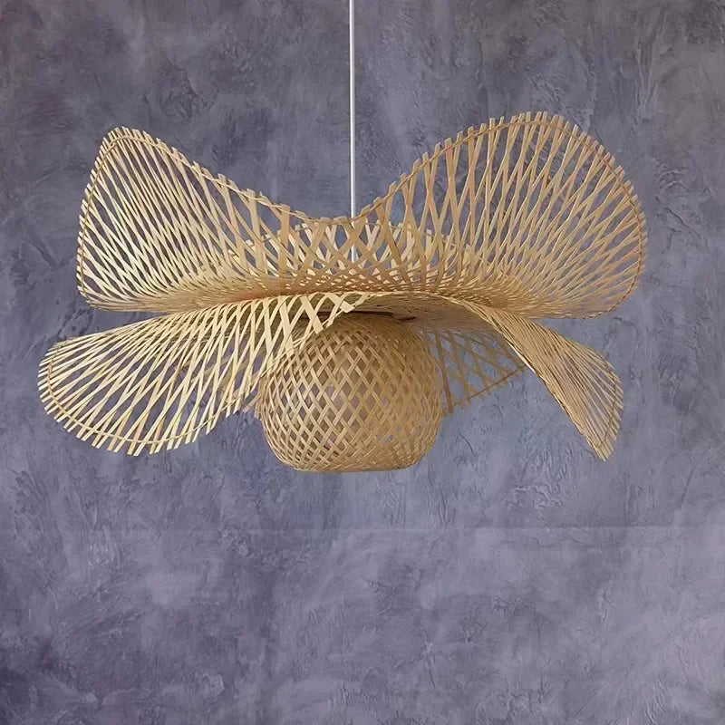 Afralia™ Bamboo Pendant Lights: Japanese Handmade Kitchen Island Chandeliers