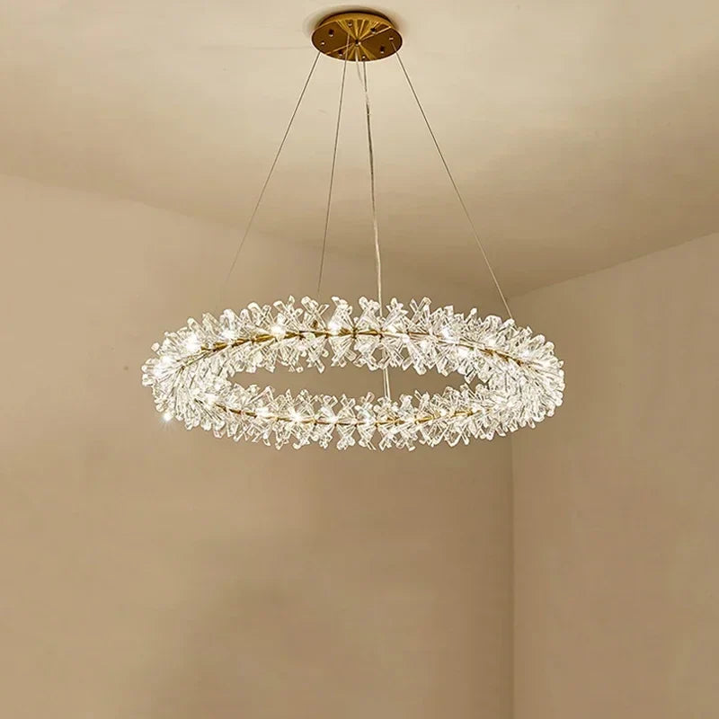 Afralia™ Crystal Chandelier: Luxury Gold LED Lighting for Home Dining Room Decor