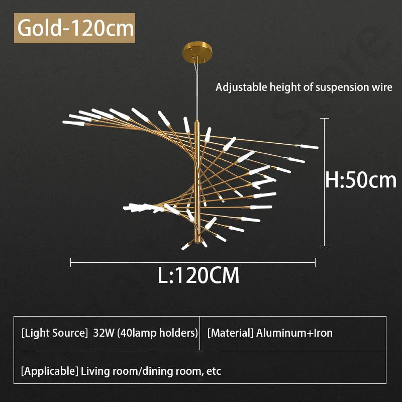 Afralia™ LED Fireworks Ceiling Pendant Light - Modern Luxury Dimmable Room Decoration