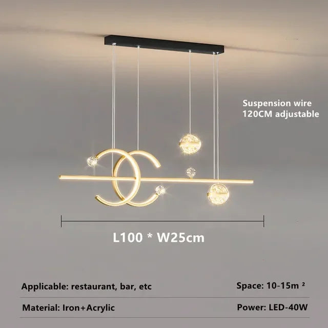 Afralia™ Nordic LED Chandelier for Home Kitchen Bedroom Living Room Cafe Study Lighting