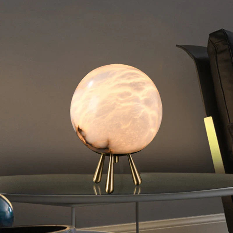 Afralia™ Marble Ball LED Table Lamp for Dining Room Bedroom Decor