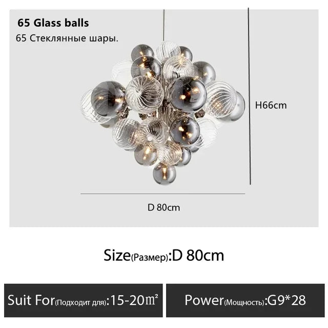 Afralia™ Bubble Glass Ceiling Chandelier Pendant for Living Room Bedroom