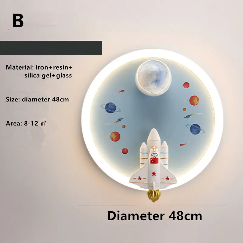 Afralia™ Astronaut Children's Room Ceiling Light Set