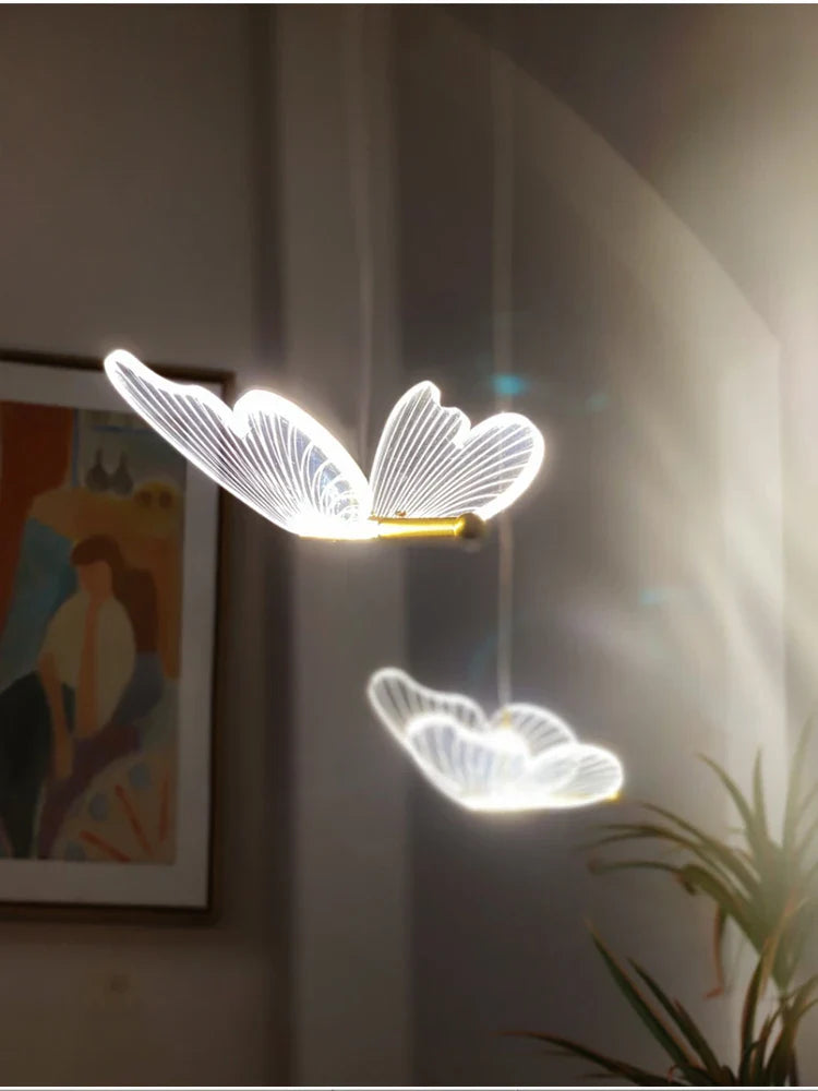 Afralia™ Butterfly LED Chandelier: Modern Acrylic Pendant Lighting for Home Decoration