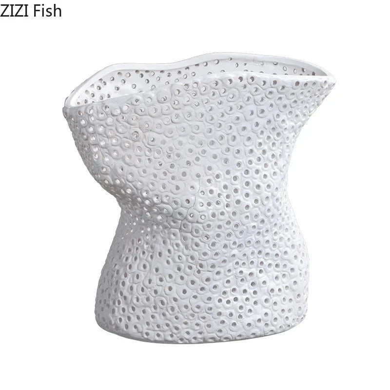 Afralia™ Ceramic Vase Flower Pot Desk Ornament Room Aesthetic Decor Arrangement