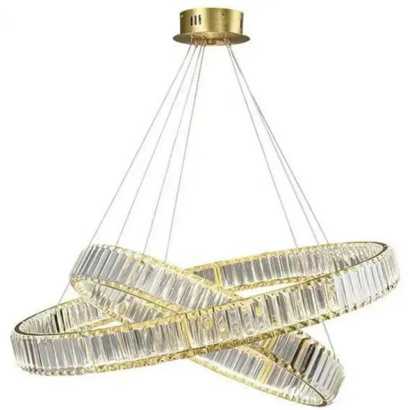 Afralia™ Luxury Gold Steel Crystal Chandelier Pendant Lights - Remote Control Dimmable Fixture