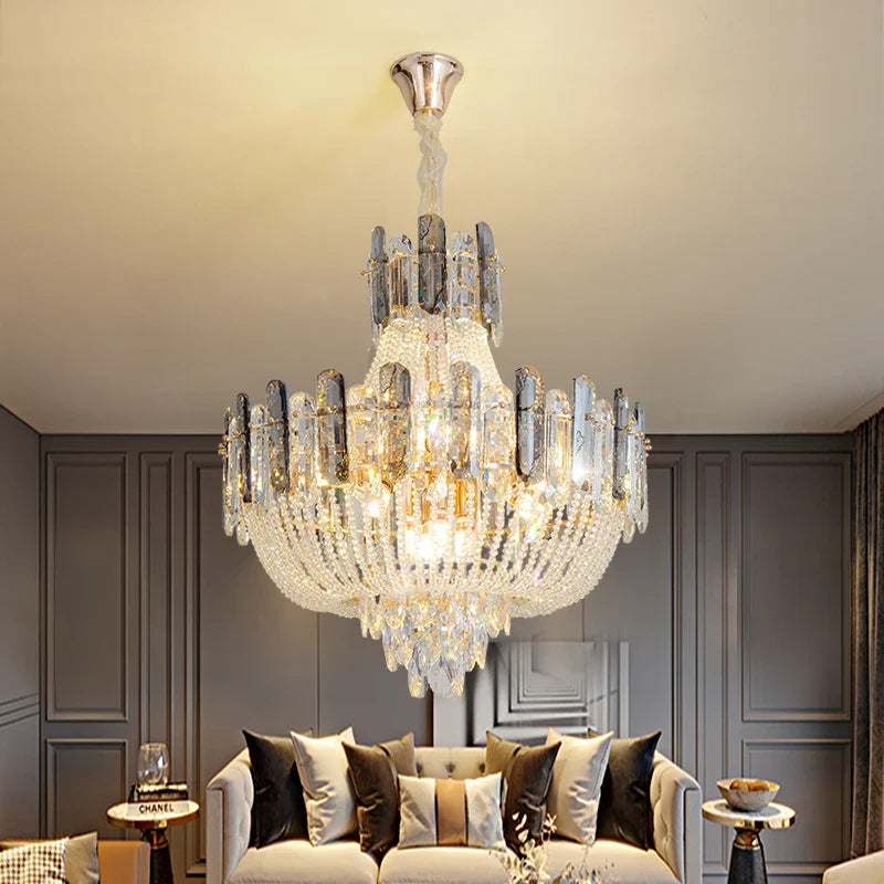 Afralia™ French Bead Chain Crystal Chandelier for Luxury Spaces