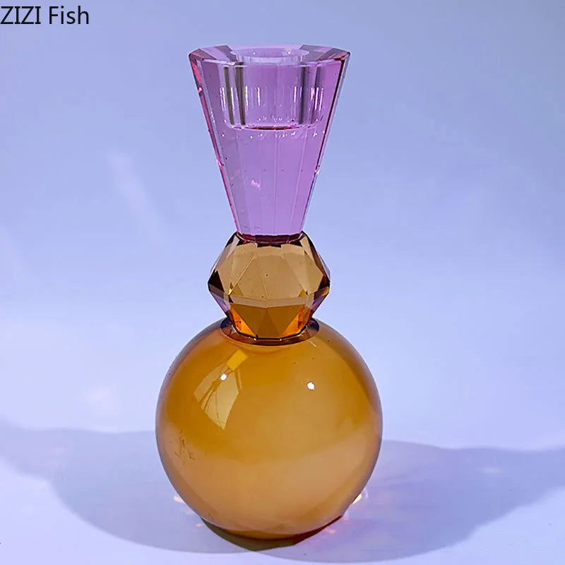 Afralia™ Crystal Candle Holders: Romantic Candlestick & Wax Melt Burner for Modern Home Decor
